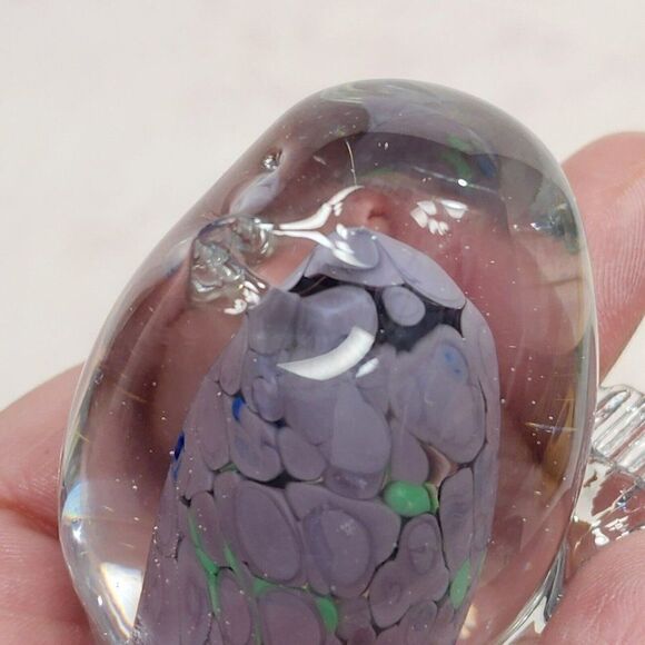 Vtg Purple - 2.5" - Art Glass Bird Figurine Paperweight  hand blown Decor - Picture 8 of 8